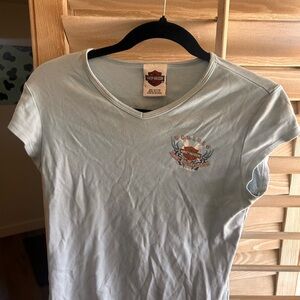 Harley-Davidson Sky Blue V-Neck Tee
